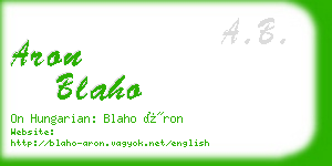 aron blaho business card